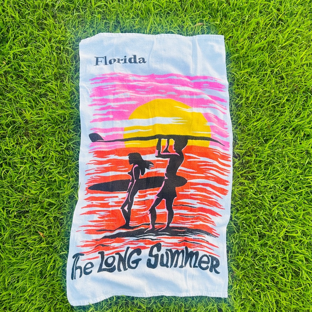 Vintage Summer Souvenir Sunset Beach Towel